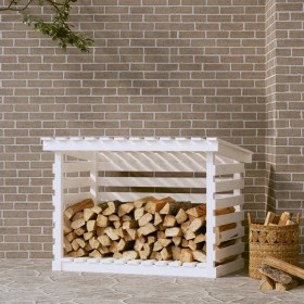 Solid white pine wood firewood rack 108x73x79 cm by vidaXL, Accessories for bags and firewood holders - Ref: Foro24-822228, P...