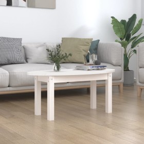 Mesa de centro de madera maciza de pino blanco 80x40x35 cm de vidaXL, Mesas de centro - Ref: Foro24-822348, Precio: 59,99 €, ...