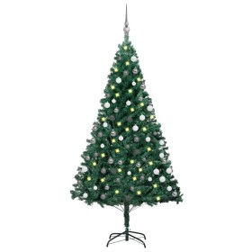 Vorbeleuchteter Weihnachtsbaum mit grünen Lichtern und Kugeln 120 cm von vidaXL, Weihnachtsbäume - Ref: Foro24-3077706, Preis...