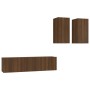 TV furniture set 4 pieces oak brown plywood by vidaXL, TV Furniture - Ref: Foro24-3120271, Price: 122,99 €, Discount: %