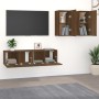 TV furniture set 4 pieces oak brown plywood by vidaXL, TV Furniture - Ref: Foro24-3120271, Price: 122,99 €, Discount: %