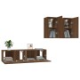 TV furniture set 4 pieces oak brown plywood by vidaXL, TV Furniture - Ref: Foro24-3120271, Price: 122,99 €, Discount: %