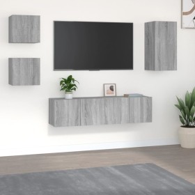 TV furniture set 5 pieces Sonoma gray plywood by vidaXL, TV Furniture - Ref: Foro24-3120276, Price: 142,99 €, Discount: %