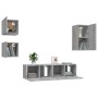 TV furniture set 5 pieces Sonoma gray plywood by vidaXL, TV Furniture - Ref: Foro24-3120276, Price: 142,99 €, Discount: %