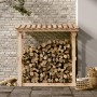 Solid pine wood firewood rack 108x64.5x109 cm by vidaXL, Accessories for bags and firewood holders - Ref: Foro24-822427, Pric...