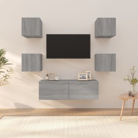 Juego de muebles de pared para TV contrachapado gris Sonoma de vidaXL, Muebles TV - Ref: Foro24-3120303, Precio: 115,99 €, De...