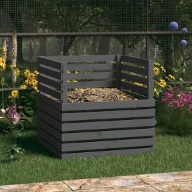 Solid gray pine wood composter 80x80x78 cm by vidaXL, Composters - Ref: Foro24-822189, Price: 120,08 €, Discount: %