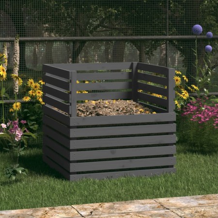 Solid gray pine wood composter 80x80x78 cm by vidaXL, Composters - Ref: Foro24-822189, Price: 120,08 €, Discount: %