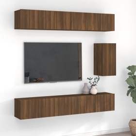 Set de muebles para TV 7 pzas madera contrachapada roble marrón de vidaXL, Muebles TV - Ref: Foro24-3120313, Precio: 251,99 €...