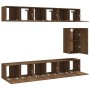 TV furniture set 7 pieces brown oak plywood by vidaXL, TV Furniture - Ref: Foro24-3120313, Price: 251,95 €, Discount: %