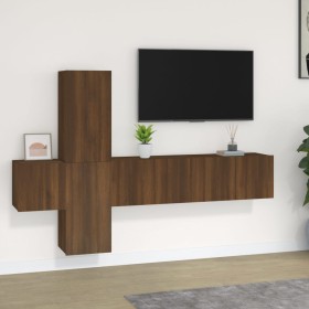 Set de muebles para TV 5 pzas madera contrachapada roble marrón de vidaXL, Muebles TV - Ref: Foro24-3120223, Precio: 145,99 €...