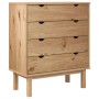 Cajonera OTTA madera maciza de pino 76,5x39,5x90 cm de vidaXL, Cajoneras - Ref: Foro24-348582, Precio: 165,35 €, Descuento: %