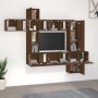 TV furniture set 10 pieces oak brown plywood by vidaXL, TV Furniture - Ref: Foro24-3120322, Price: 358,99 €, Discount: %