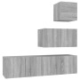 Set de muebles para TV 4 pzas madera contrachapada gris Sonoma de vidaXL, Muebles TV - Ref: Foro24-3120318, Precio: 126,78 €,...