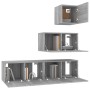 TV furniture set 4 pieces Sonoma gray plywood by vidaXL, TV Furniture - Ref: Foro24-3120318, Price: 126,99 €, Discount: %