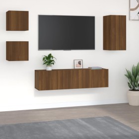 Set de muebles para TV 5 pzas madera contrachapada roble marrón de vidaXL, Muebles TV - Ref: Foro24-3120277, Precio: 141,99 €...