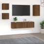 TV furniture set 5 pieces brown oak plywood by vidaXL, TV Furniture - Ref: Foro24-3120277, Price: 141,44 €, Discount: %