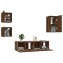 TV furniture set 5 pieces brown oak plywood by vidaXL, TV Furniture - Ref: Foro24-3120277, Price: 141,44 €, Discount: %