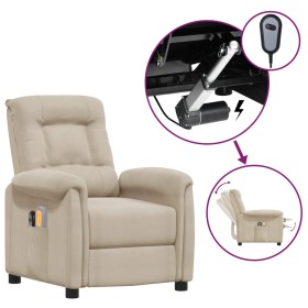 Sillón de masaje eléctrico tela de microfibra crema de vidaXL, Sillones de masaje eléctricos - Ref: Foro24-3098594, Precio: 2...