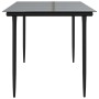 Mesa comedor jardín acero y vidrio templado negro 160x80x74 cm de vidaXL, Mesas de jardín - Ref: Foro24-319279, Precio: 181,9...