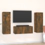 TV furniture set 3 pieces smoked oak plywood by vidaXL, TV Furniture - Ref: Foro24-3120233, Price: 123,99 €, Discount: %