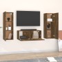 TV furniture set 3 pieces smoked oak plywood by vidaXL, TV Furniture - Ref: Foro24-3120233, Price: 123,99 €, Discount: %