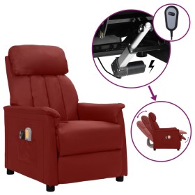 Sillón de masaje eléctrico cuero sintético rojo tinto de vidaXL, Sillones de masaje eléctricos - Ref: Foro24-3098505, Precio:...