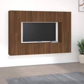 TV furniture set 8 pieces brown oak plywood by vidaXL, TV Furniture - Ref: Foro24-3120253, Price: 243,49 €, Discount: %