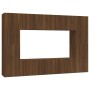 TV furniture set 8 pieces brown oak plywood by vidaXL, TV Furniture - Ref: Foro24-3120253, Price: 243,99 €, Discount: %