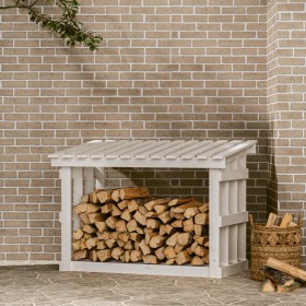 Solid white pine firewood rack 108x64.5x77 cm by vidaXL, Accessories for bags and firewood holders - Ref: Foro24-822433, Pric...