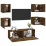 TV-Wandmöbel-Set aus geräuchertem Eichensperrholz von vidaXL, TV-Möbel - Ref: Foro24-3120302, Preis: 110,79 €, Rabatt: %