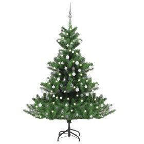 Árbol de Navidad abeto Nordmann con LEDs y bolas verde 180 cm de vidaXL, Arboles de navidad - Ref: Foro24-3077732, Precio: 14...