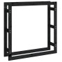 Firewood rack solid black pine wood 100x25x100 cm by vidaXL, Accessories for bags and firewood holders - Ref: Foro24-822426, ...