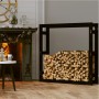 Firewood rack solid black pine wood 100x25x100 cm by vidaXL, Accessories for bags and firewood holders - Ref: Foro24-822426, ...