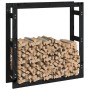 Firewood rack solid black pine wood 100x25x100 cm by vidaXL, Accessories for bags and firewood holders - Ref: Foro24-822426, ...