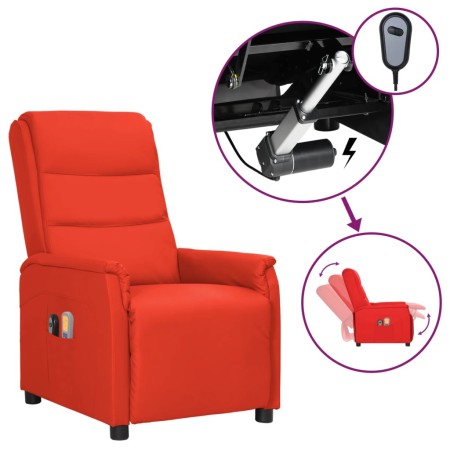 Red synthetic leather electric massage chair by vidaXL, Electric massage chairs - Ref: Foro24-3098608, Price: 231,99 €, Disco...