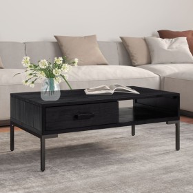 Mesa de centro madera maciza de pino negro 90x50x35 cm de vidaXL, Mesas de centro - Ref: Foro24-349930, Precio: 156,99 €, Des...