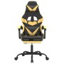 Swivel gaming chair footrest synthetic leather black gold by vidaXL, Gaming chairs - Ref: Foro24-349557, Price: 122,54 €, Dis...