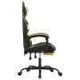 Swivel gaming chair footrest synthetic leather black gold by vidaXL, Gaming chairs - Ref: Foro24-349557, Price: 122,54 €, Dis...