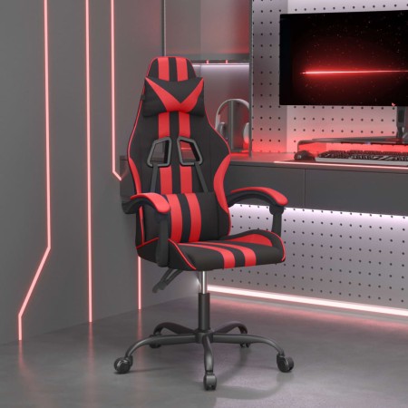 Silla gaming giratoria cuero sintético negro y rojo de vidaXL, Sillones para videojuegos - Ref: Foro24-349520, Precio: 121,39...