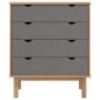 OTTA chest of drawers solid pine wood brown and gray 76.5x39.5x90 cm by vidaXL, Drawers - Ref: Foro24-348583, Price: 153,49 €...