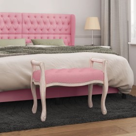 Banco de terciopelo rosa 80x45x60 cm de vidaXL, Bancos - Ref: Foro24-344434, Precio: 89,89 €, Descuento: %