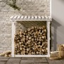 Solid white pine wood firewood rack 108x64.5x109 cm by vidaXL, Accessories for bags and firewood holders - Ref: Foro24-822428...