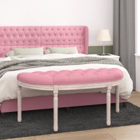 Banco de terciopelo rosa 110,5x45x49 cm de vidaXL, Bancos - Ref: Foro24-344420, Precio: 107,11 €, Descuento: %