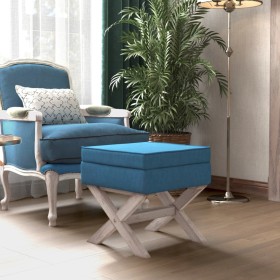 Blue velvet stool with storage 45x45x49 cm by vidaXL, Benches for halls and storage - Ref: Foro24-344517, Price: 62,99 €, Dis...