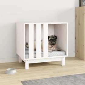 Caseta para perros madera maciza de pino blanco 60x45x57 cm de vidaXL, Casetas para perros - Ref: Foro24-822477, Precio: 93,9...