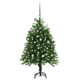 Árbol de Navidad preiluminado con luces y bolas verde 120 cm de vidaXL, Arboles de navidad - Ref: Foro24-3077725, Precio: 84,...