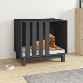 Dog house solid gray pine wood 70x50x62 cm by vidaXL, Dog kennels - Ref: Foro24-822483, Price: 103,99 €, Discount: %