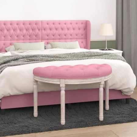 Banco de terciopelo rosa 81,5x41x49 cm de vidaXL, Bancos - Ref: Foro24-344413, Precio: 75,48 €, Descuento: %