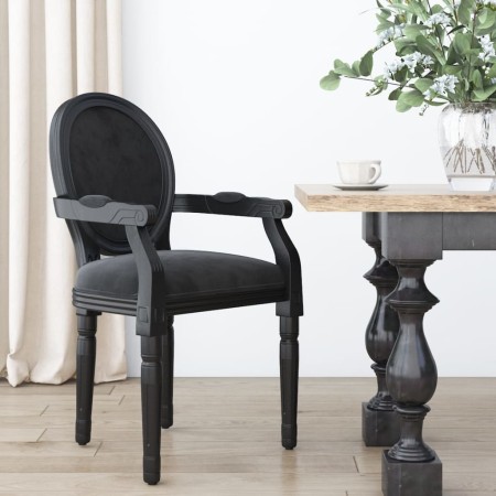 Silla de comedor terciopelo negro 54x56x96,5 de vidaXL, Sillas de comedor - Ref: Foro24-344486, Precio: 163,99 €, Descuento: %